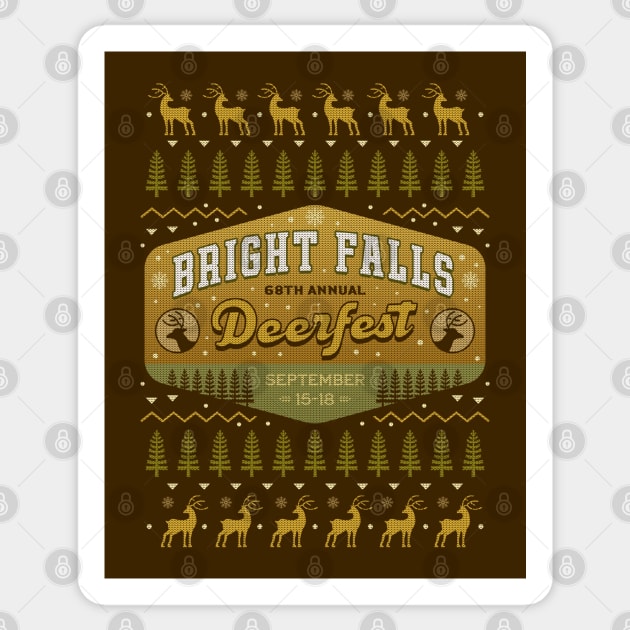 Deerfest Bright Falls Ugly Sweater Sticker by Lagelantee